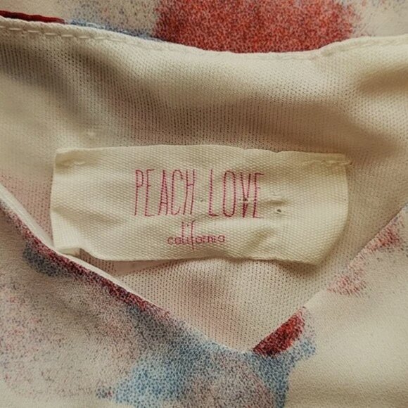 🍑 Peach Love California  short floral sun dress size med - Picture 5 of 5